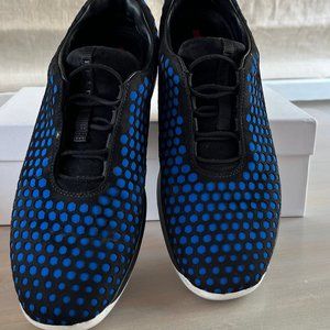 Prada Blue Honeycomb Nylon Mesh Sneakers